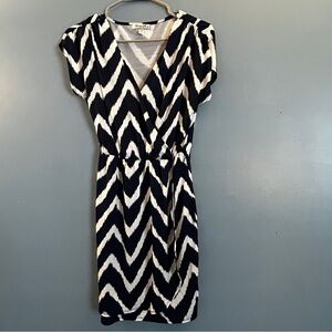 Navy and White Chevron Dress
